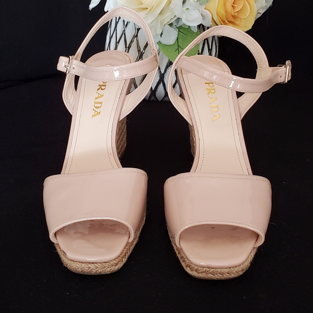Authentic Prada Nude  Espadrille sandals size 8